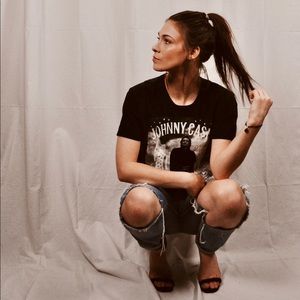 JOHNY CASH vintage t shirt concert logo women’s M